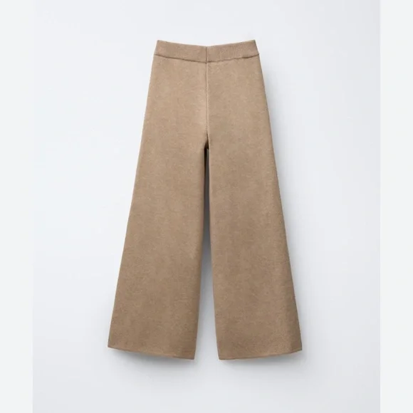Zara Tan Wide Leg Pants - Picture 2 of 13